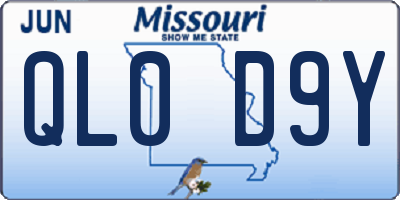 MO license plate QL0D9Y
