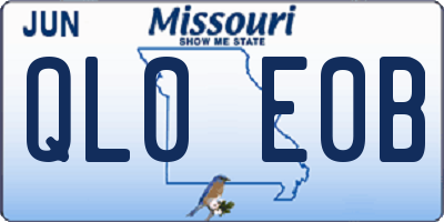 MO license plate QL0E0B