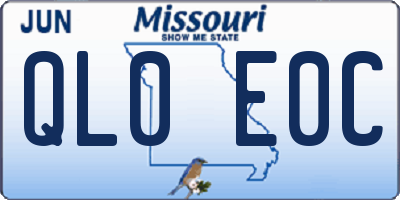 MO license plate QL0E0C