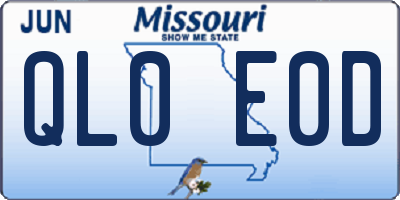 MO license plate QL0E0D
