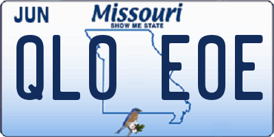 MO license plate QL0E0E