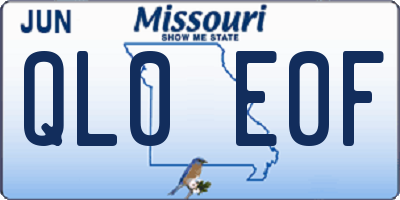 MO license plate QL0E0F