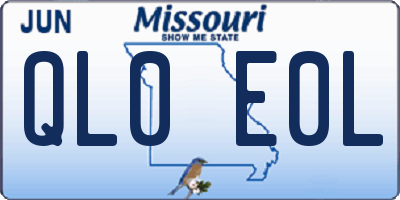 MO license plate QL0E0L