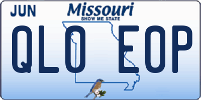 MO license plate QL0E0P