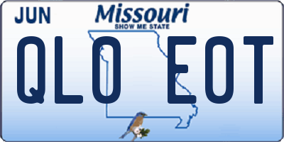 MO license plate QL0E0T