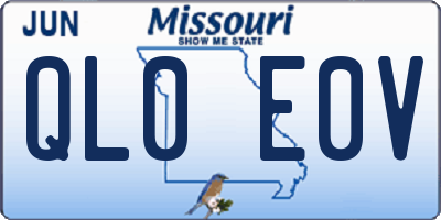 MO license plate QL0E0V