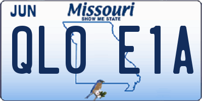 MO license plate QL0E1A