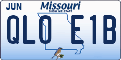 MO license plate QL0E1B