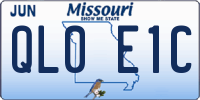 MO license plate QL0E1C