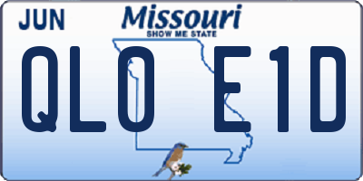 MO license plate QL0E1D