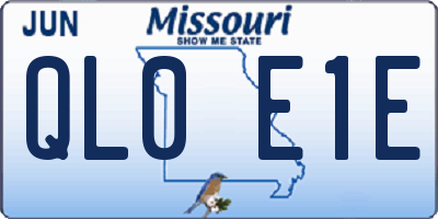MO license plate QL0E1E