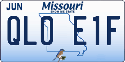 MO license plate QL0E1F