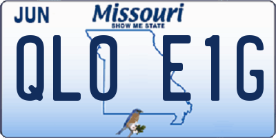 MO license plate QL0E1G