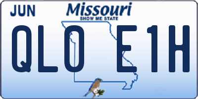MO license plate QL0E1H