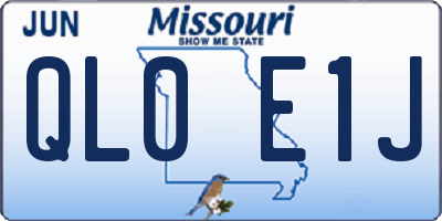 MO license plate QL0E1J