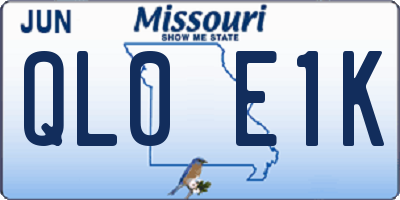 MO license plate QL0E1K