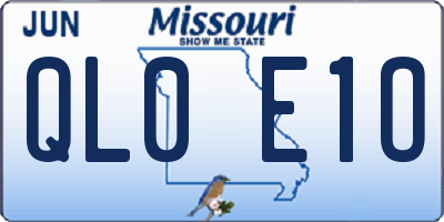 MO license plate QL0E1O