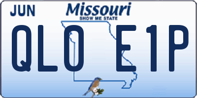 MO license plate QL0E1P