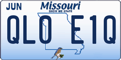 MO license plate QL0E1Q