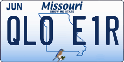 MO license plate QL0E1R