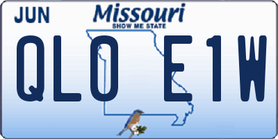 MO license plate QL0E1W