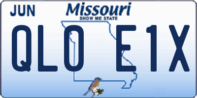 MO license plate QL0E1X