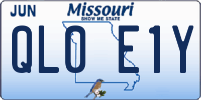 MO license plate QL0E1Y
