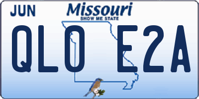 MO license plate QL0E2A