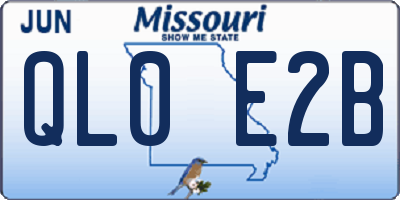 MO license plate QL0E2B