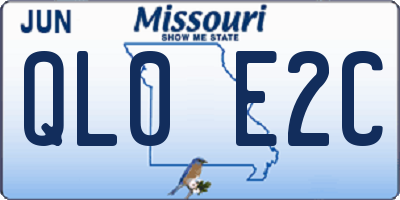 MO license plate QL0E2C