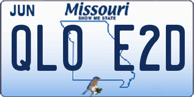 MO license plate QL0E2D