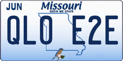 MO license plate QL0E2E