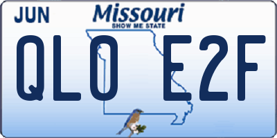 MO license plate QL0E2F