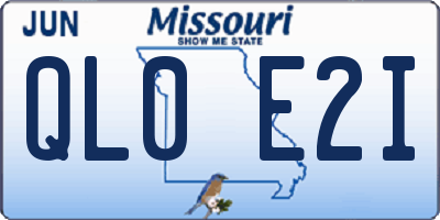 MO license plate QL0E2I