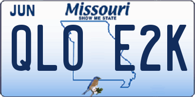 MO license plate QL0E2K