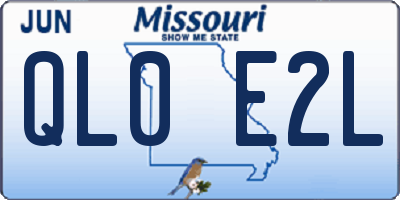 MO license plate QL0E2L