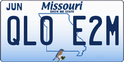 MO license plate QL0E2M