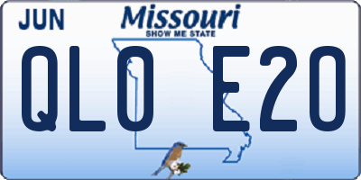 MO license plate QL0E2O