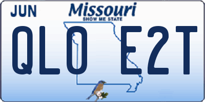 MO license plate QL0E2T