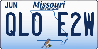 MO license plate QL0E2W