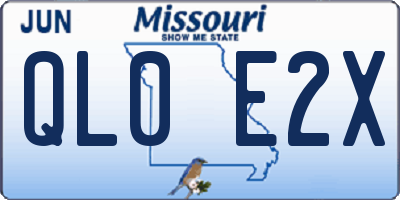 MO license plate QL0E2X