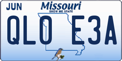 MO license plate QL0E3A