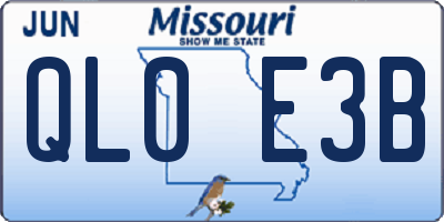 MO license plate QL0E3B