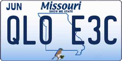 MO license plate QL0E3C