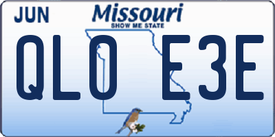 MO license plate QL0E3E