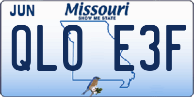 MO license plate QL0E3F