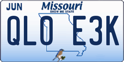 MO license plate QL0E3K