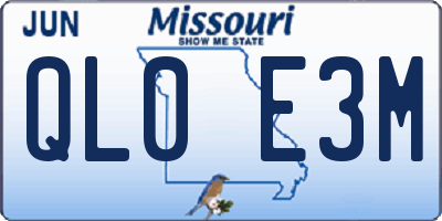 MO license plate QL0E3M