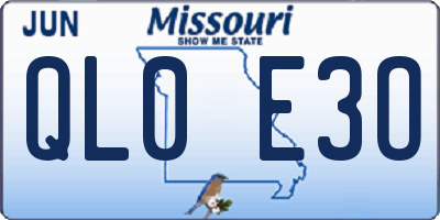 MO license plate QL0E3O