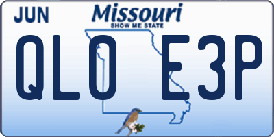 MO license plate QL0E3P